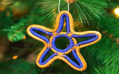 Estrella de Pino – Adorno navideño azul