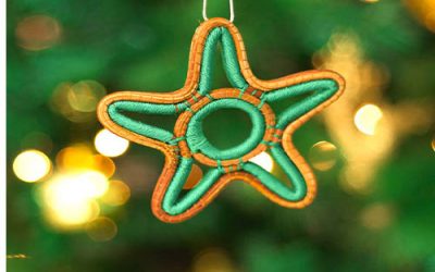 Estrella de Pino – Adorno navideño verde