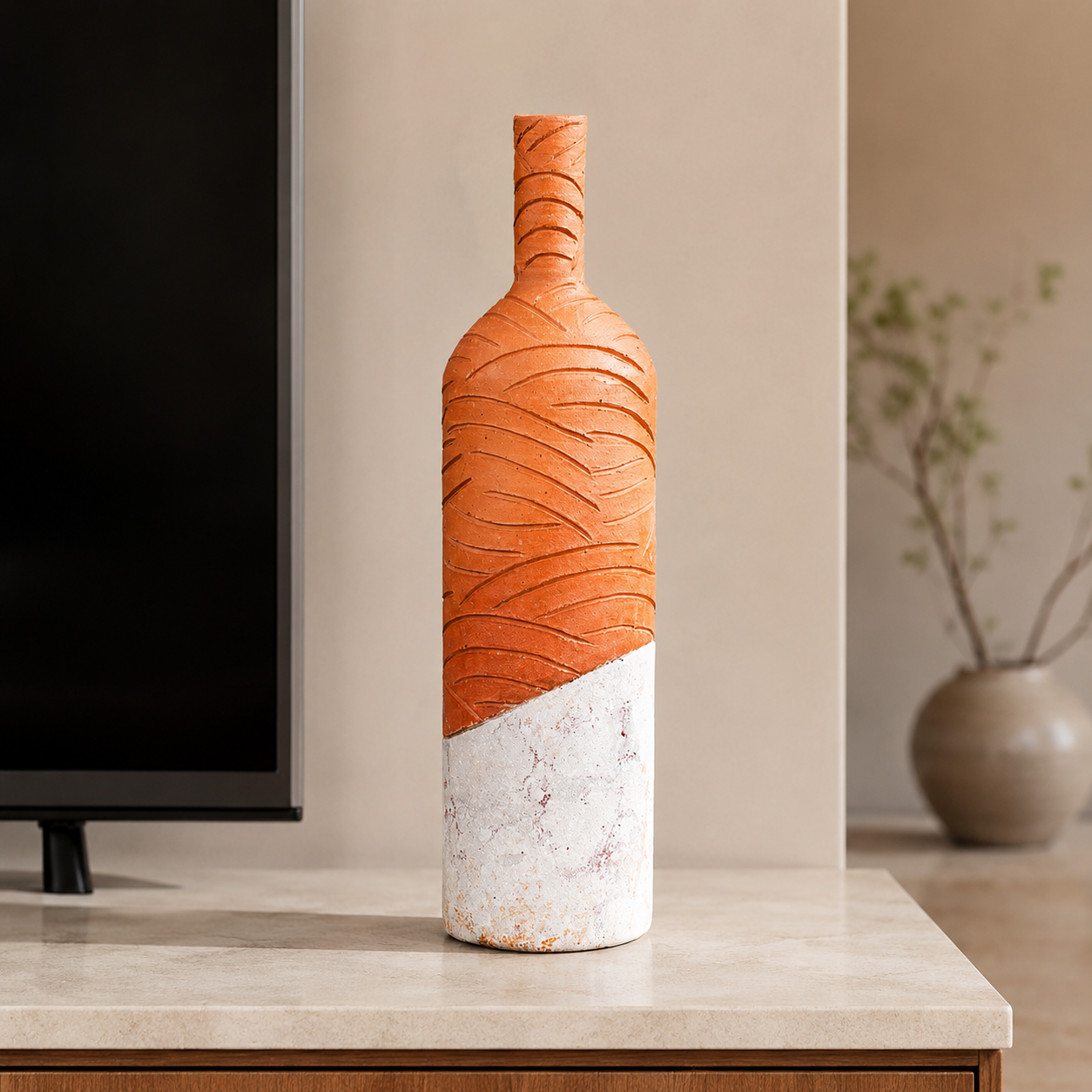 Botella De Barro y Marmol – Líneas - Imagen 4